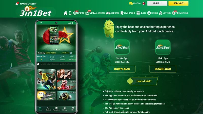 Đánh giá tổng quan về app 3in1bet