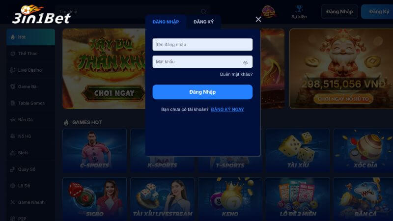 Các điểm nổi bật khi đăng nhập nhà cái 3in1bet